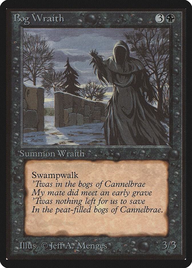 Bog Wraith card from Beta Edition