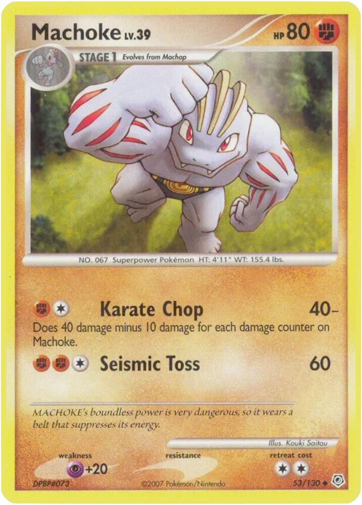 Machoke 53/130 card from Diamond and Pearl