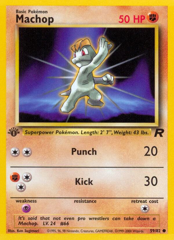 Machop 59/82 card from Team Rocket
