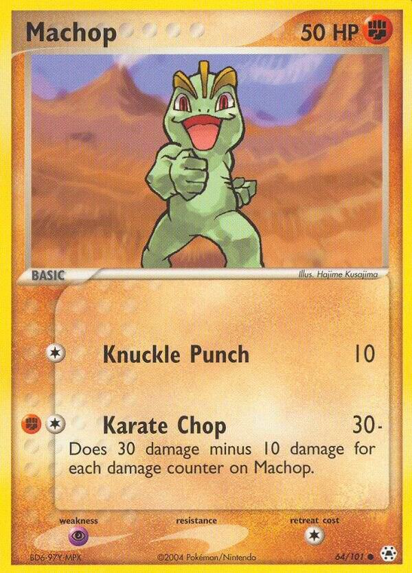 Machop 64/101 card from Hidden Legends