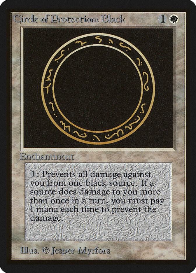 Circle of Protection: Black card from Beta Edition