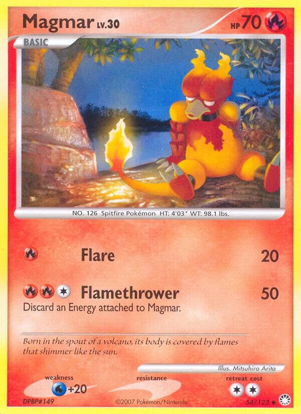 Magmar 54/123 card from Mysterious Treasures