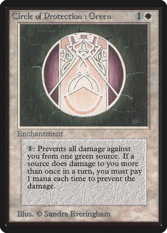Circle of Protection: Green card from Beta Edition