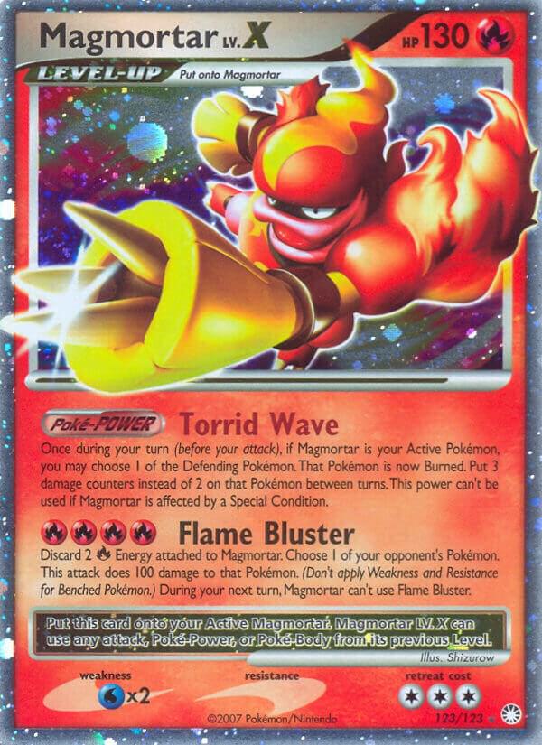 Magmortar Lv.X 123/123 card from Mysterious Treasures