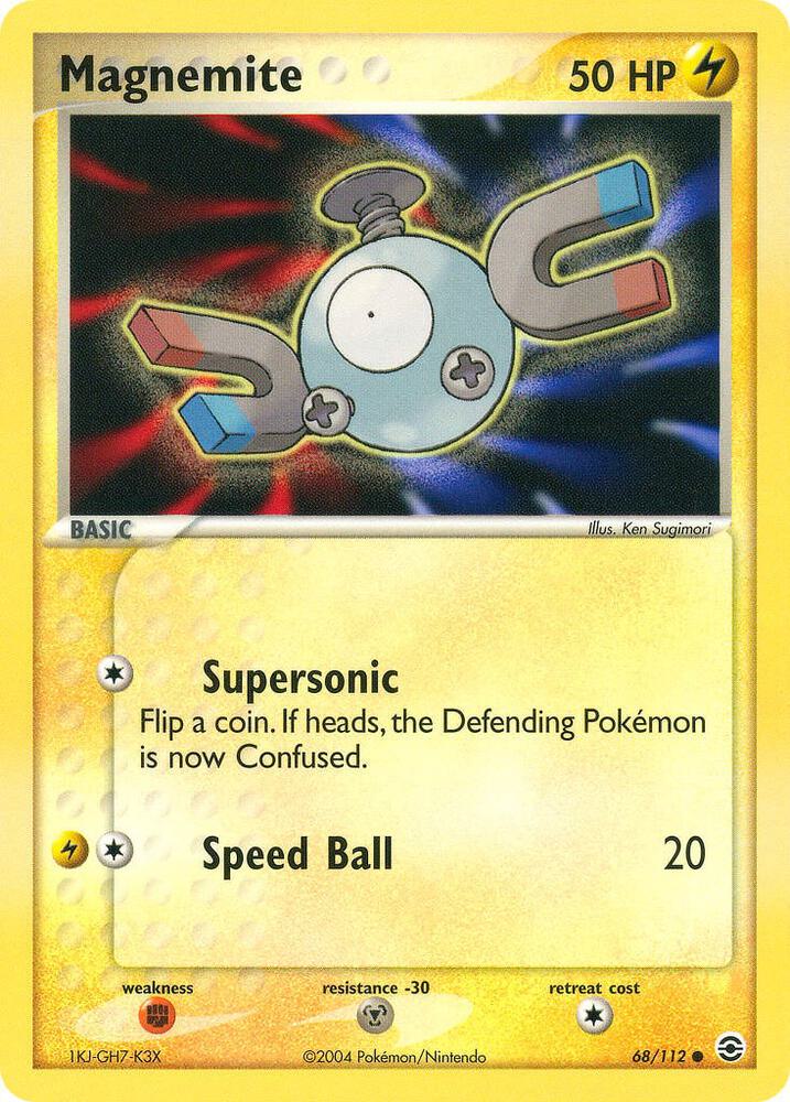 Magnemite 68/112 card from FireRed & LeafGreen