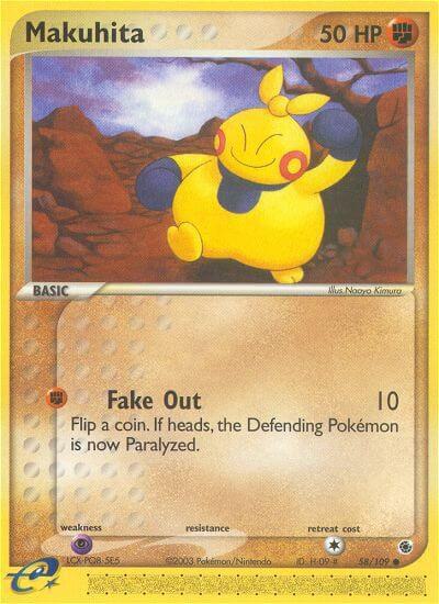 Makuhita 58/109 card from Ruby and Sapphire