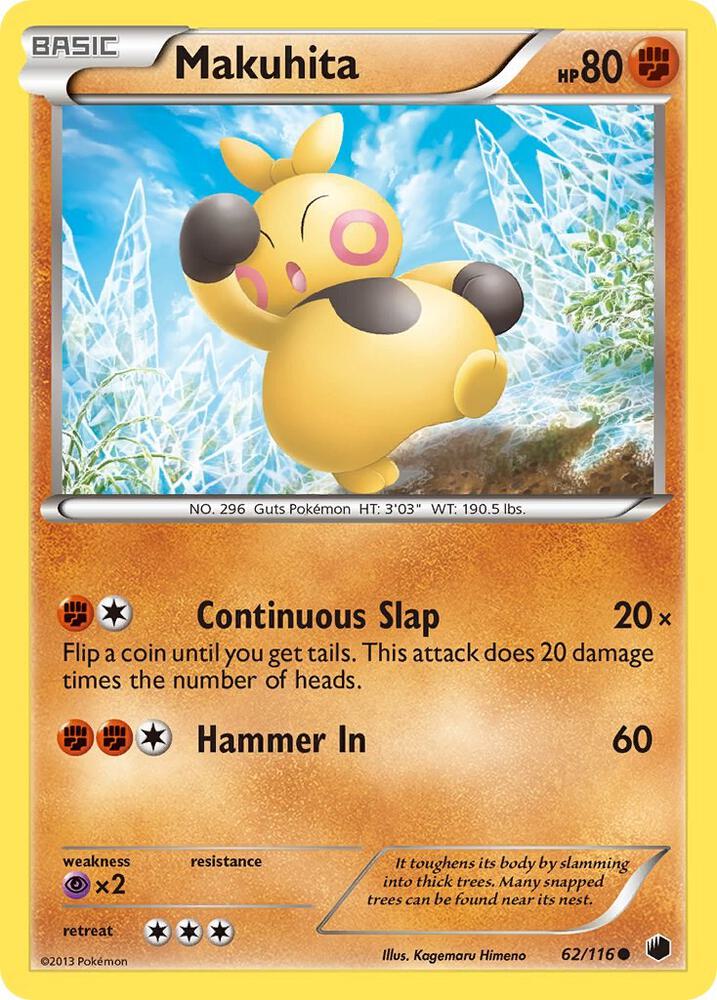 Makuhita 62/116 card from Plasma Freeze