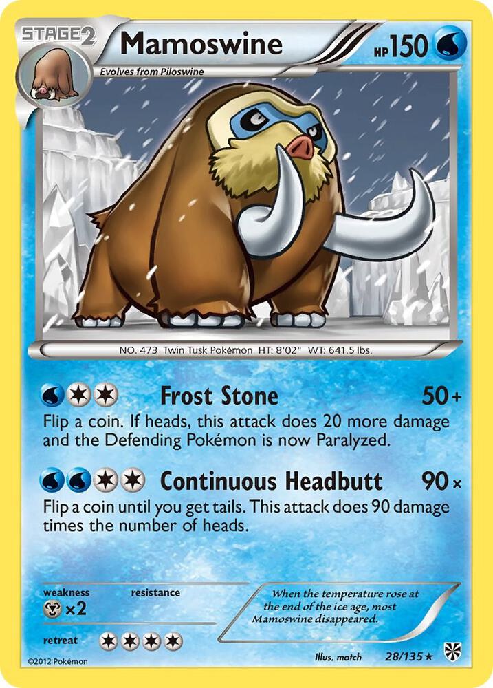 Mamoswine 28/135 card from Plasma Storm