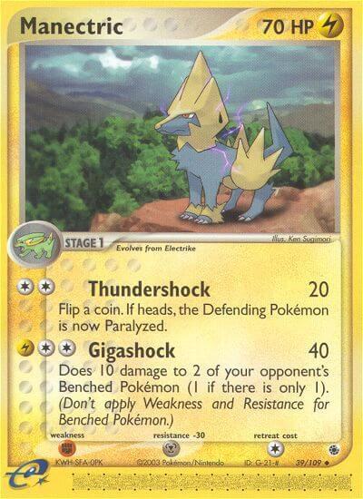 Manectric 39/109 card from Ruby and Sapphire