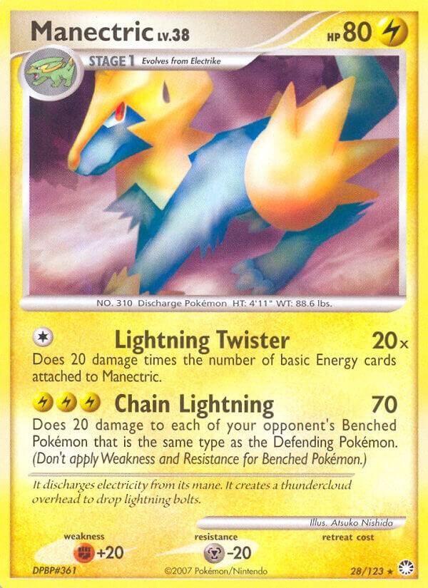 Manectric 28/123 card from Mysterious Treasures
