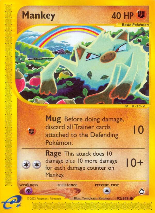 Mankey 092/147 card from Aquapolis