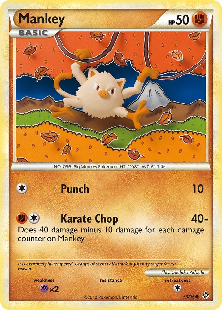 Mankey 53/95 card from Unleashed