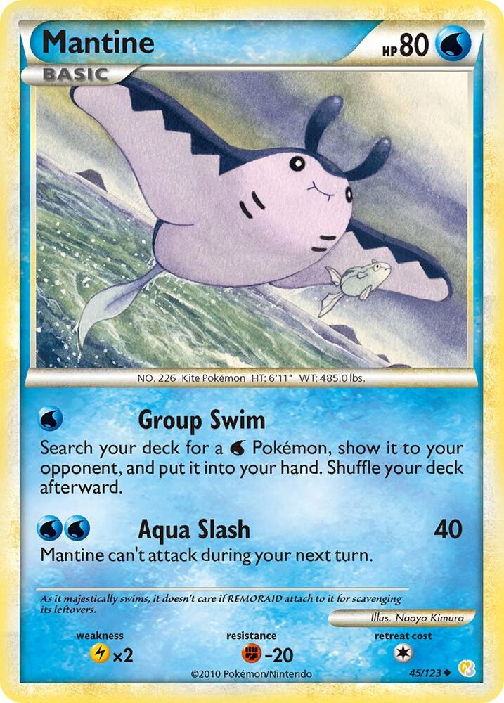 Mantine 45/123 card from HeartGold SoulSilver