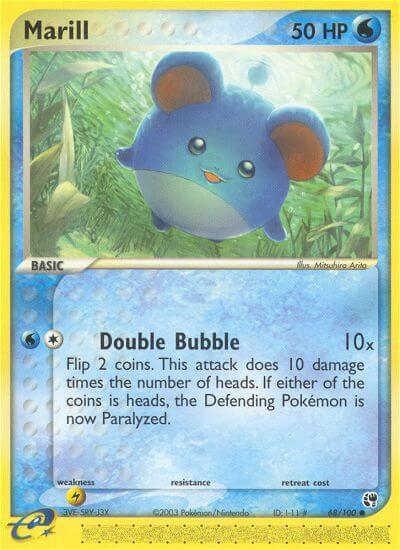 Marill 68/100 card from Sandstorm