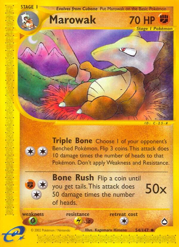 Marowak 054/147 card from Aquapolis