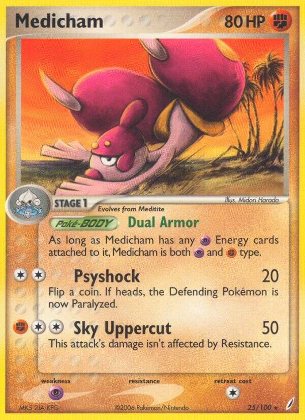 Medicham 25/100 card from Crystal Guardians