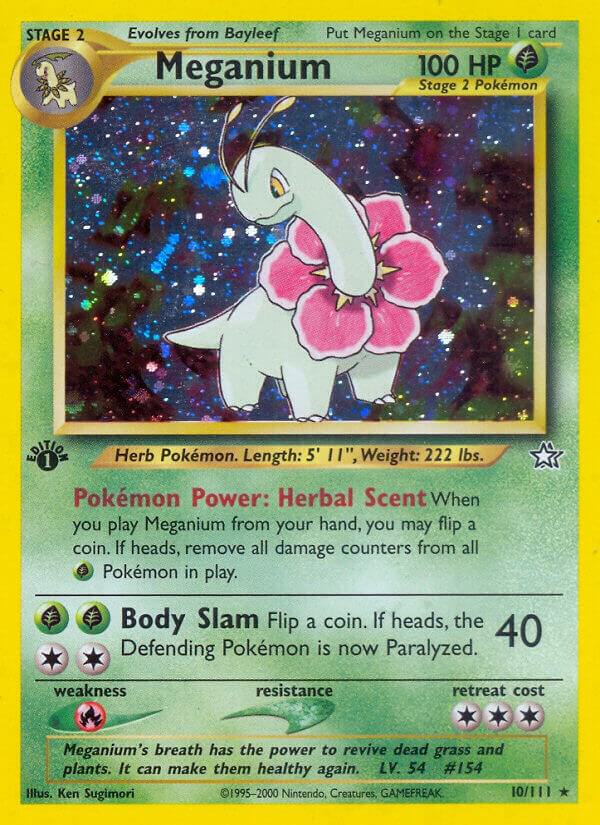 Meganium (10) 010/111 card from Neo Genesis