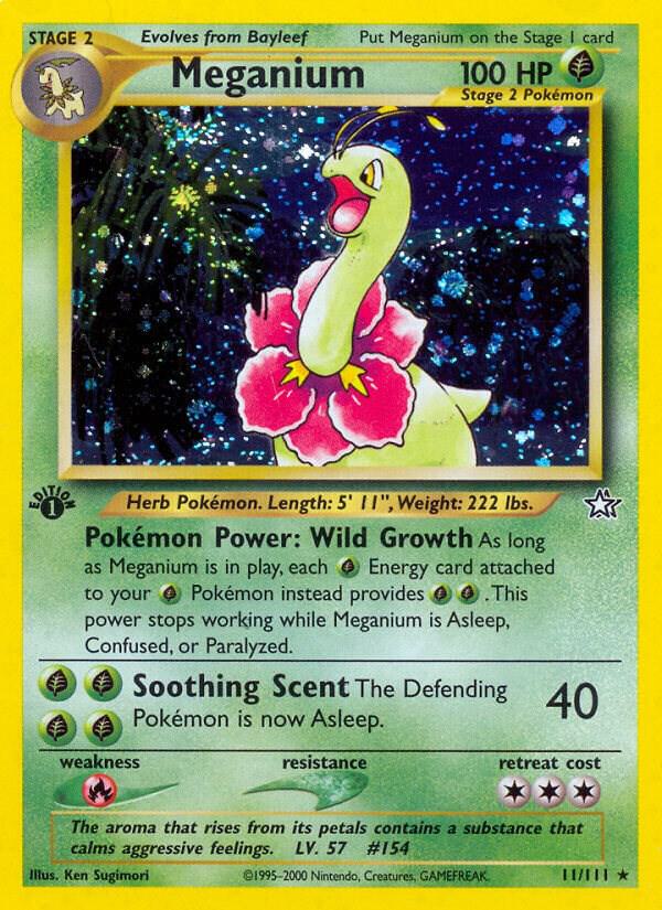 Meganium (11) 011/111 card from Neo Genesis