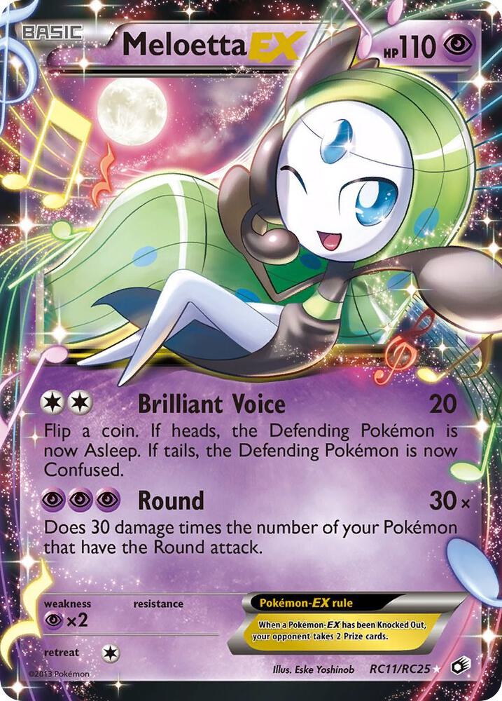 Meloetta EX RC11/RC25 card from Legendary Treasures: Radiant Collection