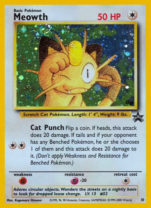 Meowth 10/53 card from WoTC Promo