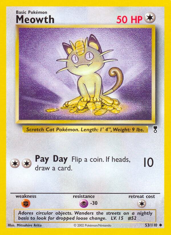 Meowth 053/110 card from Legendary Collection