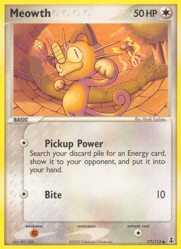 Meowth 77/113 card from Delta Species