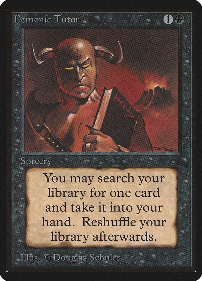 Demonic Tutor card from Beta Edition