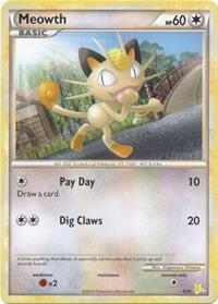 Meowth (#12) 12/30 card from HGSS Trainer Kit: Gyarados & Raichu