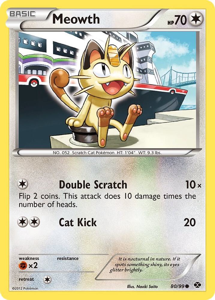 Meowth 80/99 card from Next Destinies