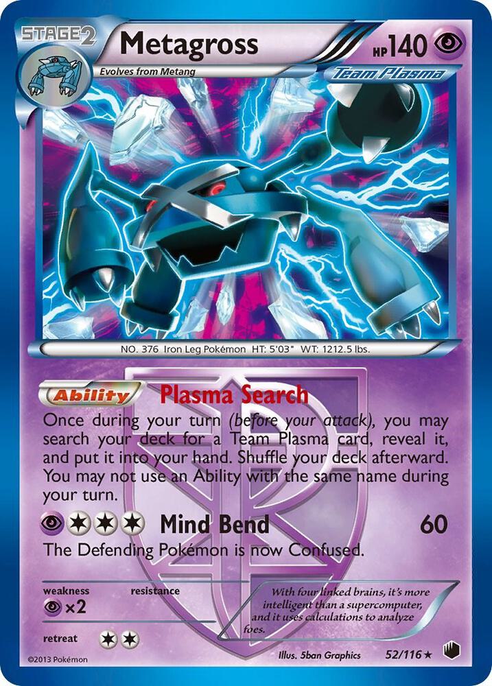 Metagross (Team Plasma) 52/116 card from Plasma Freeze