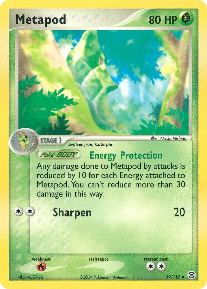 Metapod 39/112 card from FireRed & LeafGreen
