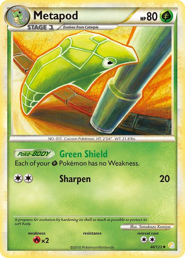 Metapod 46/123 card from HeartGold SoulSilver