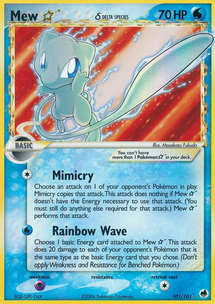 Mew Star (Delta Species) 101/101 card from Dragon Frontiers