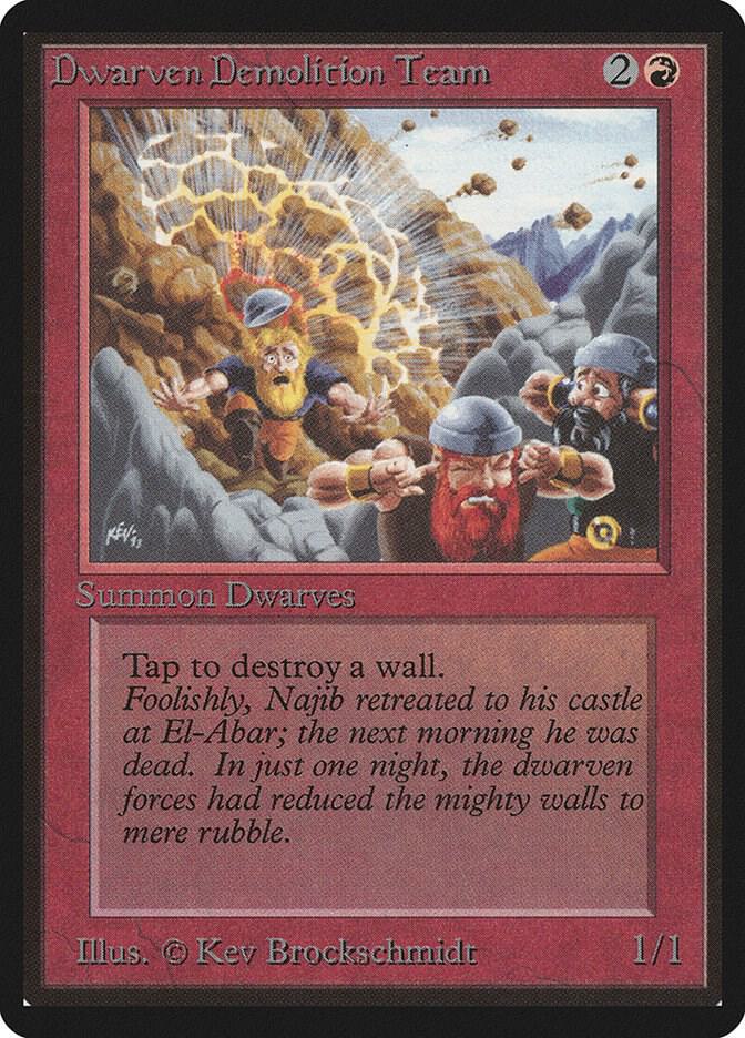 Dwarven Demolition Team card from Beta Edition