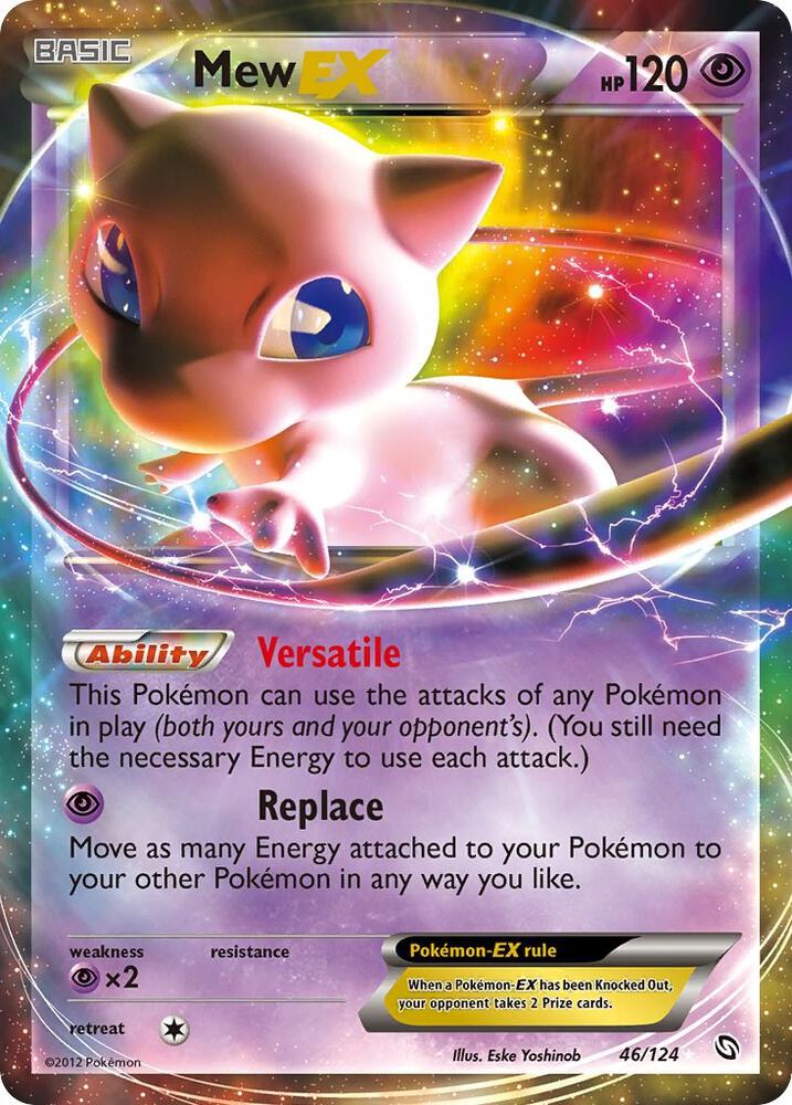 Mew EX 46/124 card from Dragons Exalted
