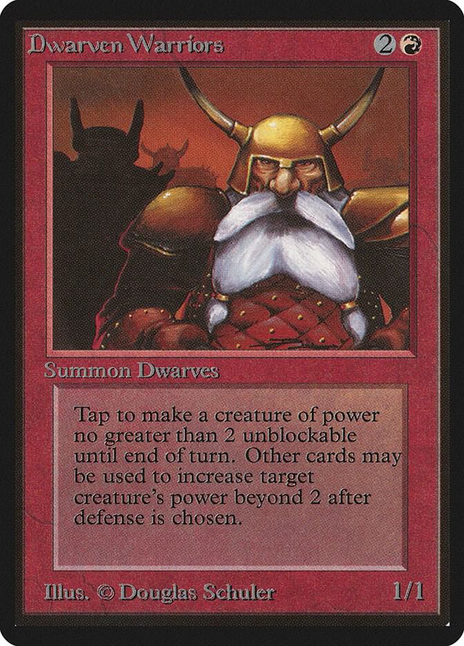 Dwarven Warriors card from Beta Edition