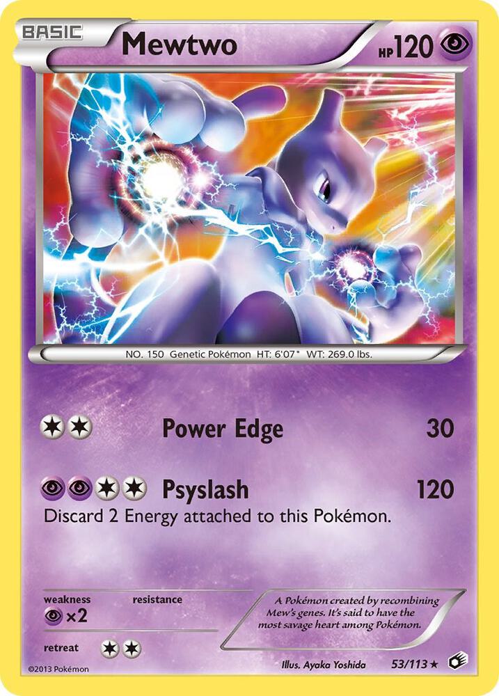 Mewtwo 53/113 card from Legendary Treasures