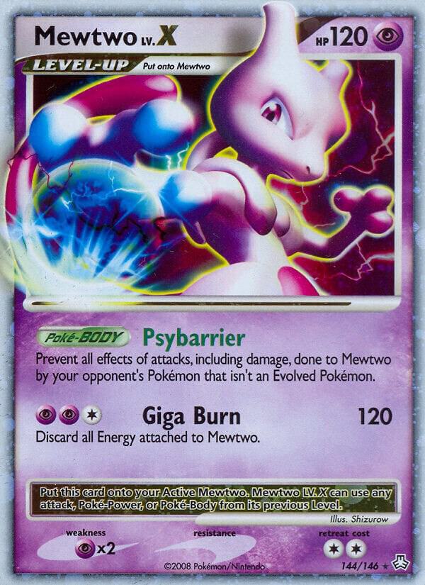 Mewtwo LV.X 144/146 card from Legends Awakened