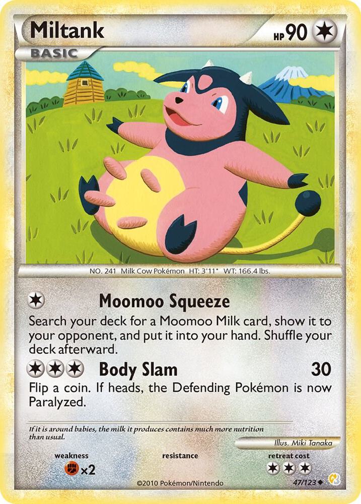 Miltank 47/123 card from HeartGold SoulSilver