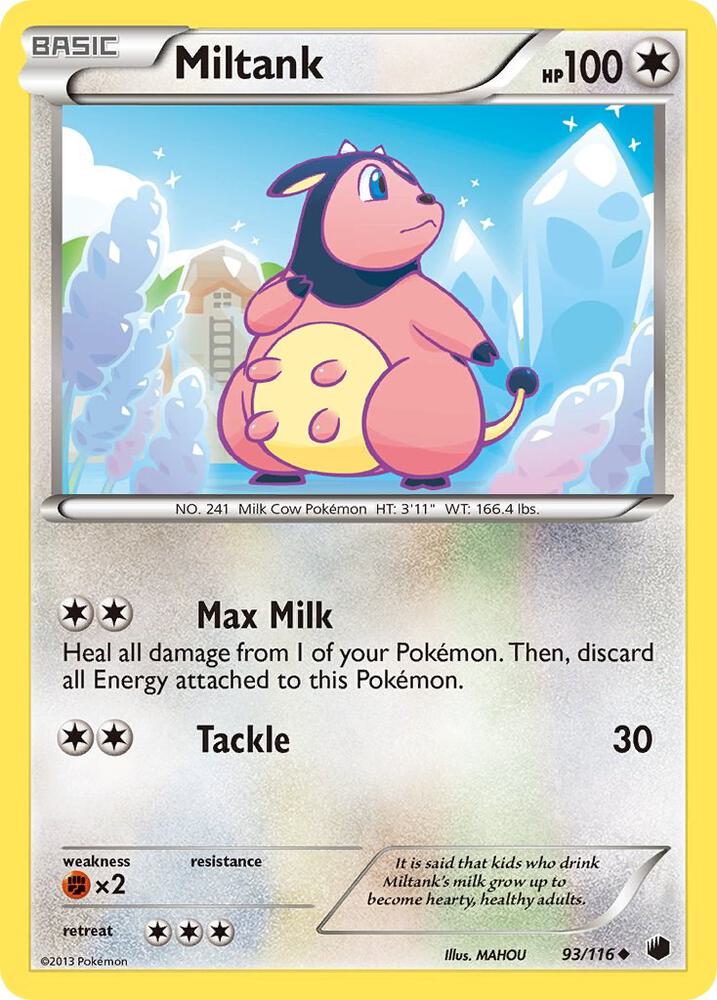 Miltank 93/116 card from Plasma Freeze