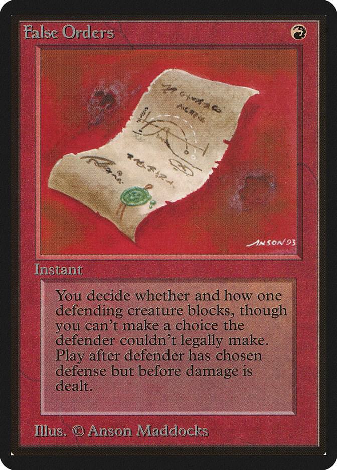 False Orders card from Beta Edition