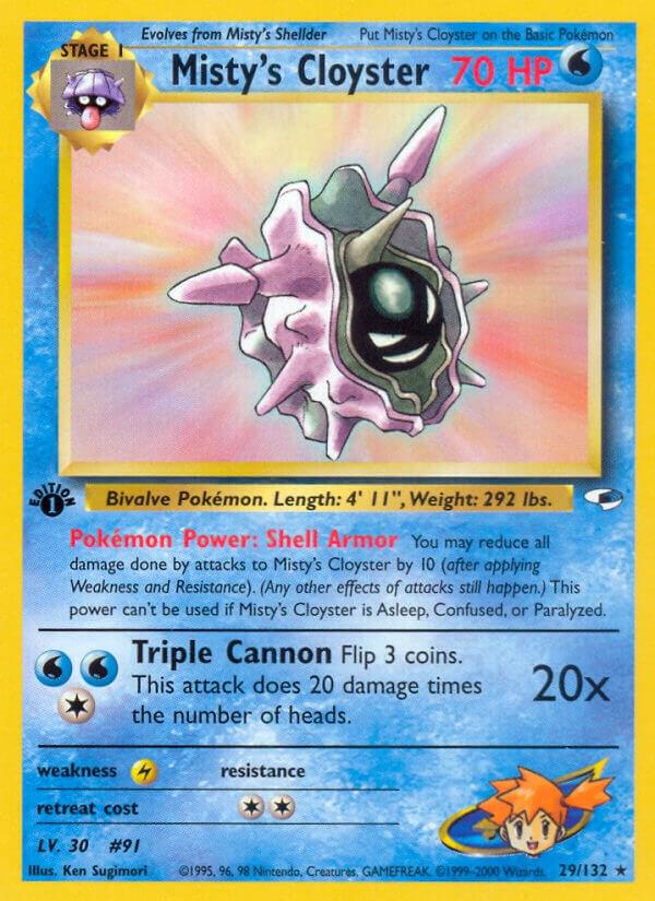 Misty's Cloyster 029/132 card from Gym Heroes