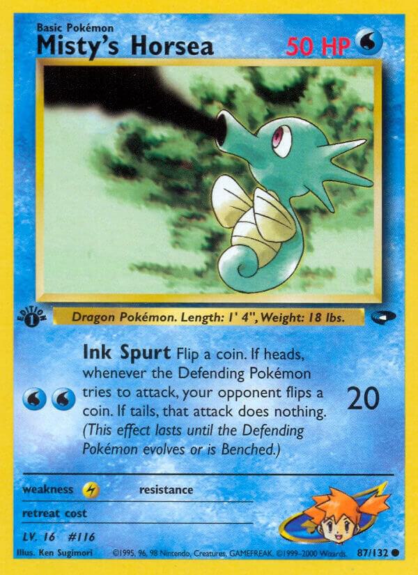 Misty's Horsea 087/132 card from Gym Challenge