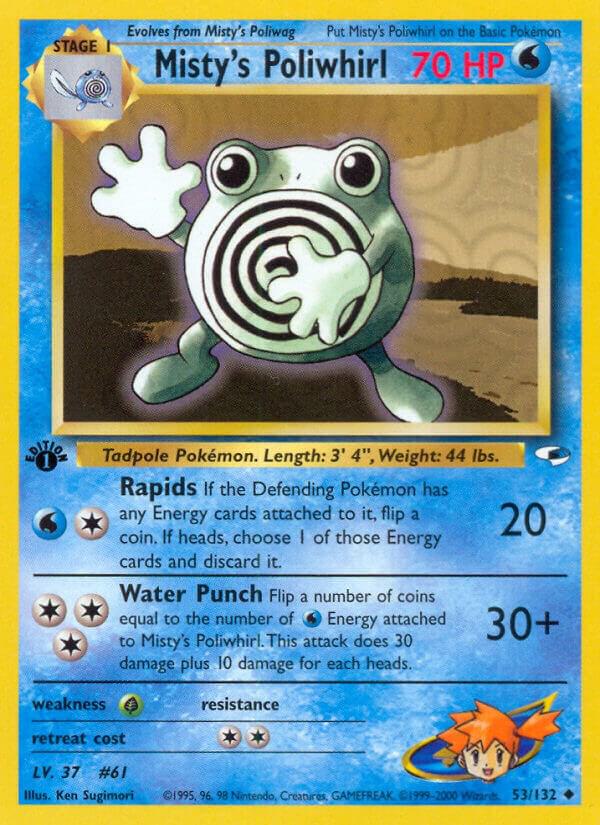 Misty's Poliwhirl 053/132 card from Gym Heroes