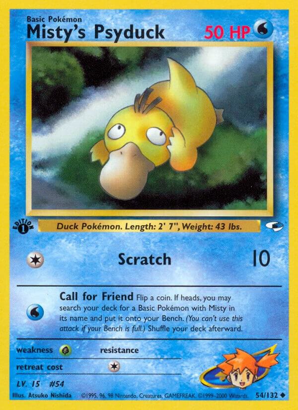 Misty's Psyduck 054/132 card from Gym Heroes