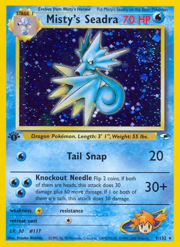 Misty's Seadra 009/132 card from Gym Heroes