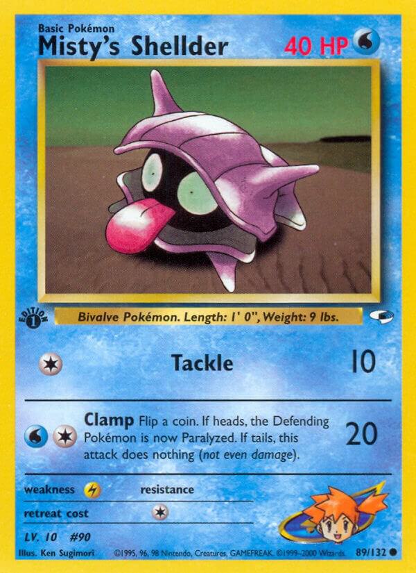 Misty's Shellder 089/132 card from Gym Heroes