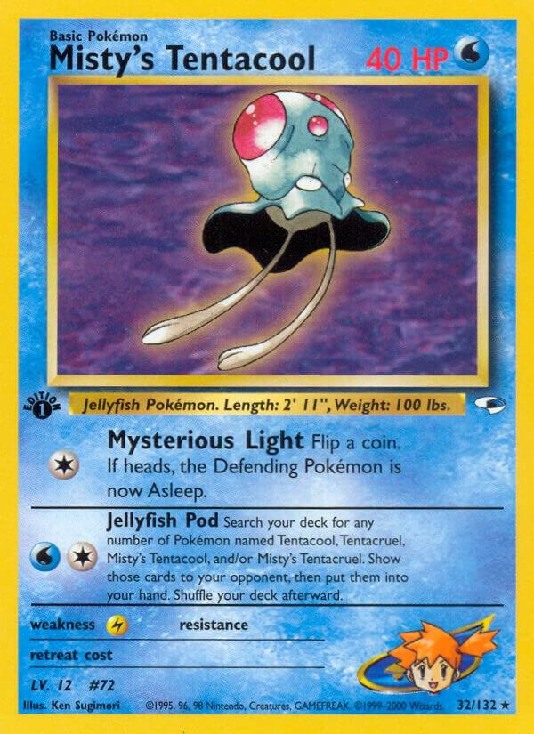Misty's Tentacool (32) 032/132 card from Gym Heroes