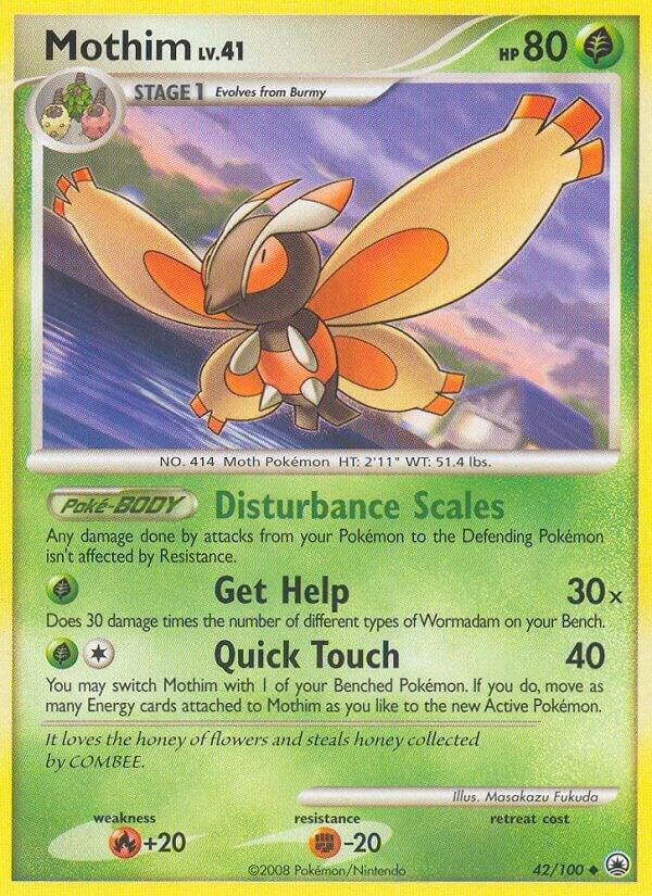 Mothim 42/100 card from Majestic Dawn