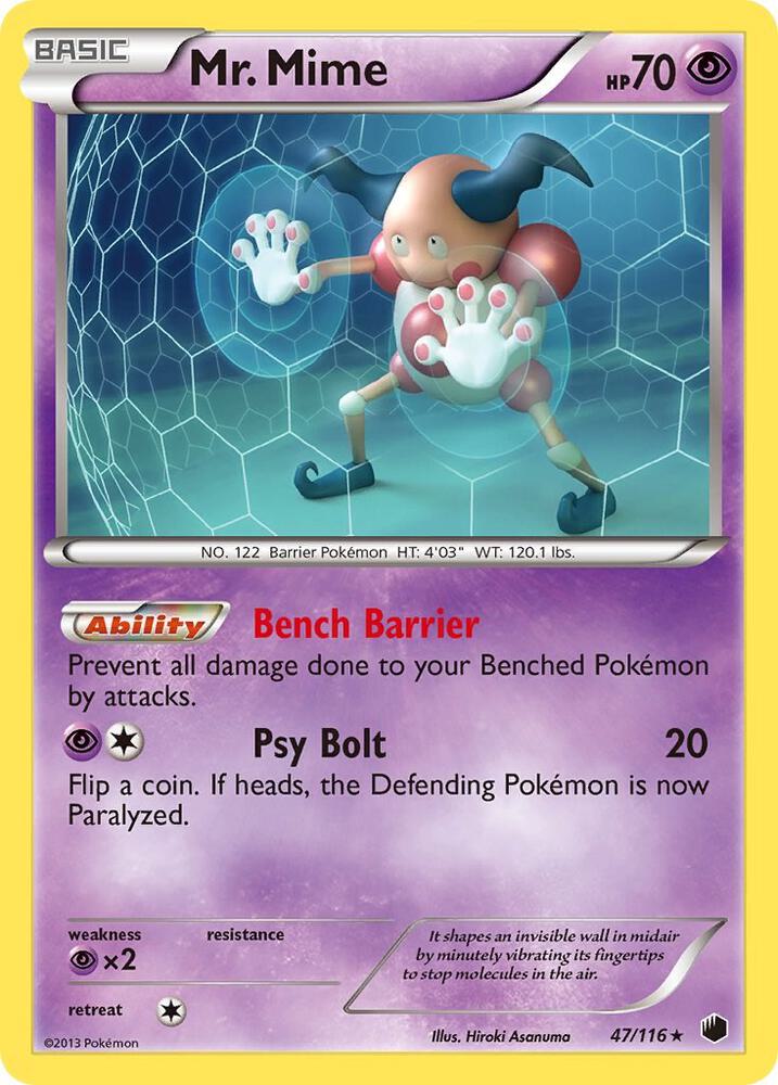 Mr. Mime 47/116 card from Plasma Freeze